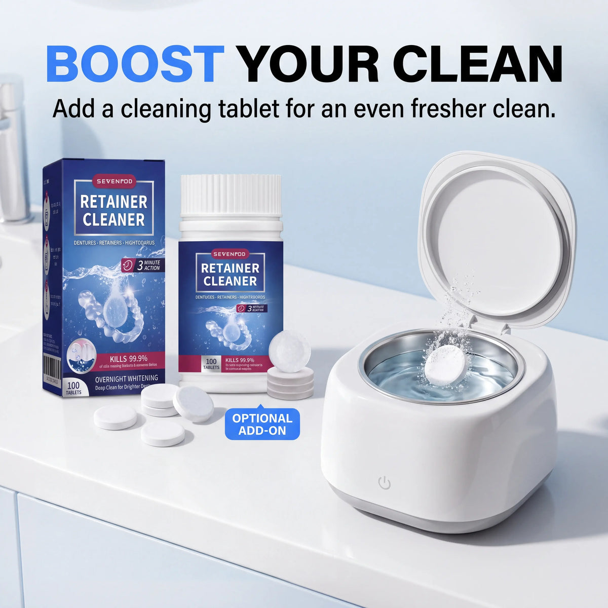 SevenPod™ Denture Cleaning Device