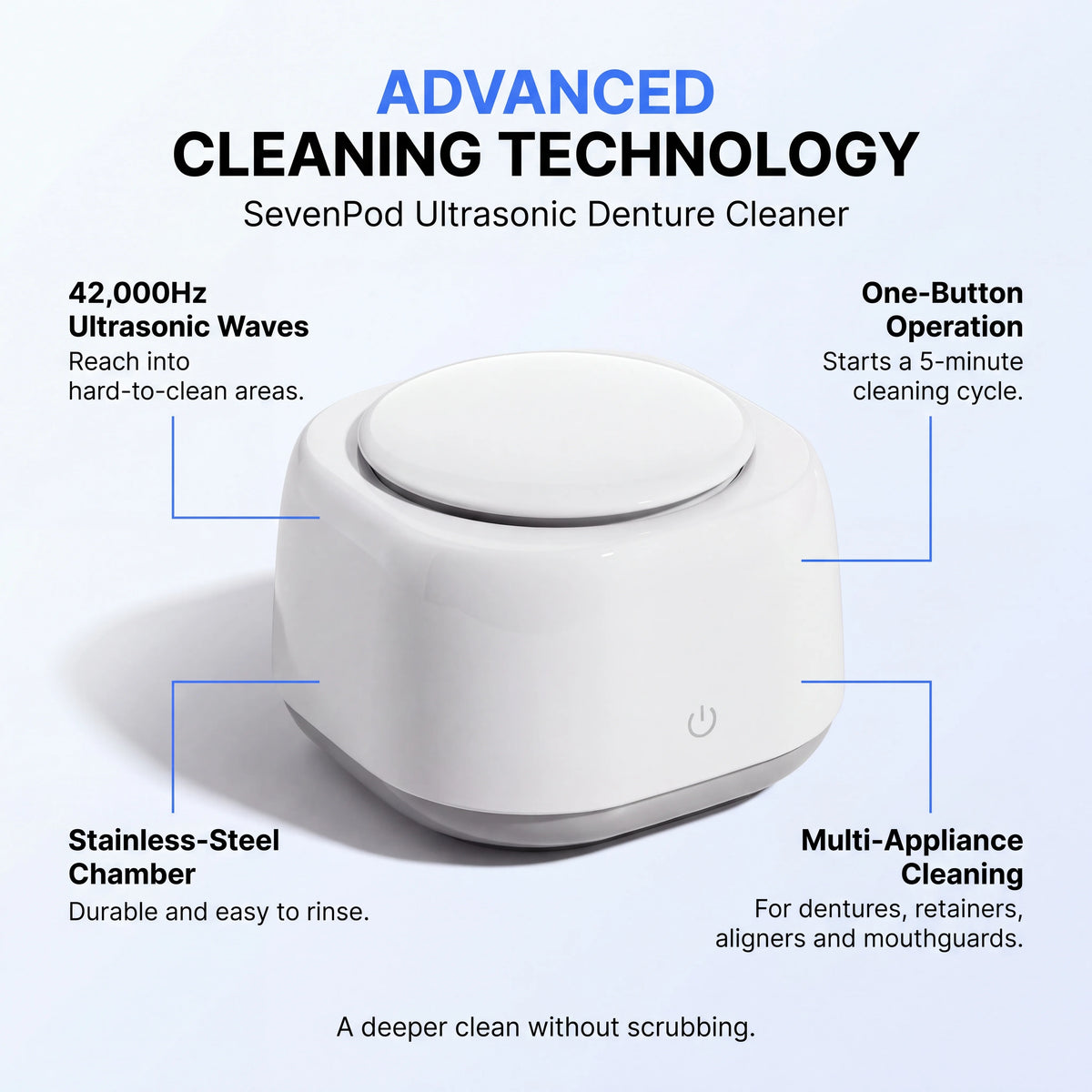 SevenPod™ Denture Cleaning Device